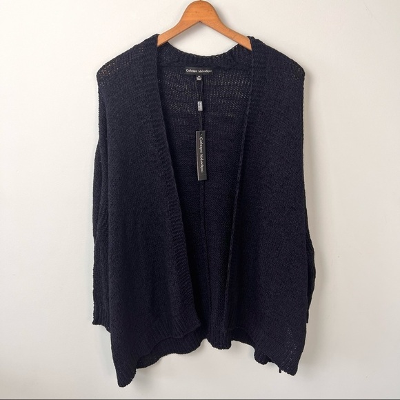 Catherine Malandrino Navy Blue Drape Open Cardigan - Picture 3 of 11